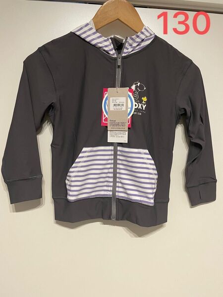 roxy キッズ ラッシュガード 長袖 スヌーピー 黒 130