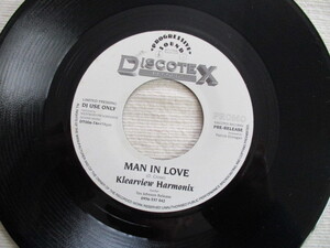 KLEARVIEW HARMONIX 7！MAN IN LOVE, UK プロモ 7インチ, 高品質 LOVERS, 美盤