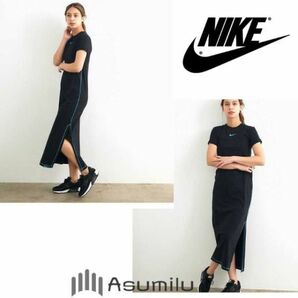 ナイキ NIKE ワンピース レディース M ロング 黒 マキシ 10859の画像3