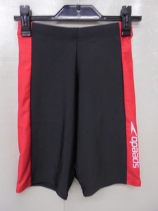 【KCM】Z-speedo-42-S★展示品★【speedo/スピード】メンズ スパッツ 水着 スイミング フィットネス 4分丈　SD88S42T　ブラック×レッド　S