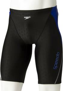 【KCM】Z-speedo-90-L★展示品【speedo】メンズ スパッツ フレックスシグマ 4分丈 フィットネス水着　SD88S13　ブルー×シルバー　サイズ L