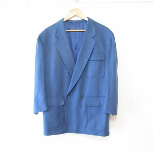 美品 JAMES CHEN DORMEUIL ドーメル生地 カシミヤ100％ ダブルブレスト テーラードジャケット ブルー系