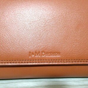 未使用 J&M DAVIDSON ジェイアンドエムデヴィッドソン 二つ折り レザーウォレット 長財布 札入れ カード入れ 小銭入れ キャメル C0305の画像3