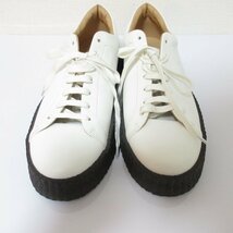 美品 20SS JIL SANDER ジルサンダー SMOOTH LEATHER SNEAKER ラウンドトゥ レザー ローカット スニーカー シューズ JI32535A 44 ホワイト_画像2