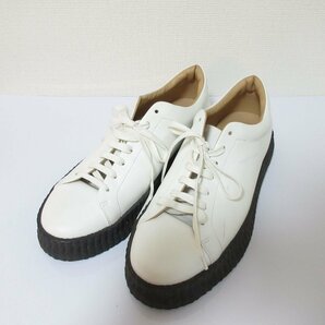 美品 20SS JIL SANDER ジルサンダー SMOOTH LEATHER SNEAKER ラウンドトゥ レザー ローカット スニーカー シューズ JI32535A 44 ホワイトの画像1