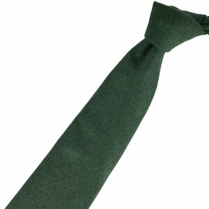 美品 HERMES エルメス カシミア100% Hロゴ レギュラータイ ネクタイ 緑 グリーン J0303