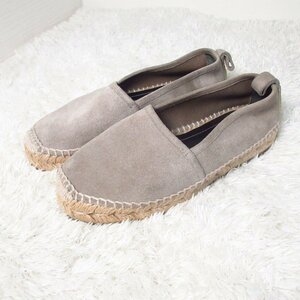  beautiful goods BALENCIAGA Balenciaga CROUTE VELOURS suede espadrille round tu slip-on shoes 37 approximately 23.5cm gray 042