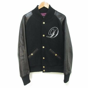  beautiful goods DRESS CAMP Dress Camp Logo Swarovski melt n× leather stadium jumper jacket blouson size 48 black black 