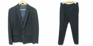 美品 Calvin Klein カルバンクライン ウール スーツ テーラードジャケット スラックス セットアップ サイズ36 30 紺 ネイビー