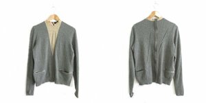 美品 UNDERCOVER アンダーカバー シルクブレンド 長袖 2way シアー 指ぬき袖 モックネック ニット プルオーバー 3 グレー×ベージュ 黒 茶