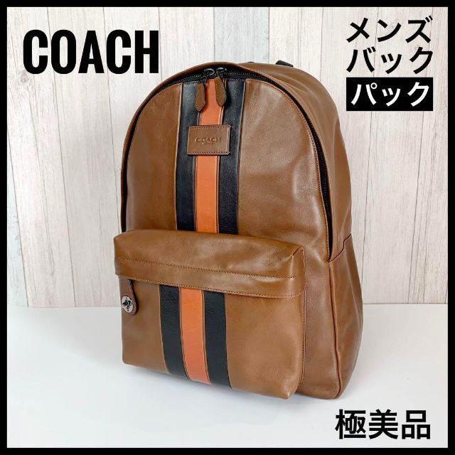 極美品】コーチ coach バッグパック デイパック レザー 大容量 メンズ-