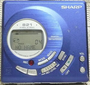 【ジャンク】SHARP MD-MT821 シャープ MDポータブルレコーダー 日本製 本体のみ ※商品説明、自己紹介欄必読※