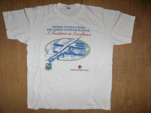 非売品★AMERICAN RED CROSS SQUADRON OFFICER SCHOOL 赤十字 中隊長士官学校 米軍 空軍基地 Tシャツ★米軍 自衛隊 軍隊 戦闘機 US VAVY