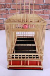  retro! unused bamboo / wooden bird cage bird . bird . gauge antique goods long-term storage present condition goods #(Z2967)
