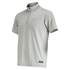 New シェイドドライナー 半袖ZIPUPシャツ（シルバーグレー/3L）速乾 遮熱 UVカット ストレッチ 消臭 動きやすい ジップアップ