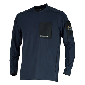 シェイドドライナーEX クルー長袖シャツ（ネイビー/L）速乾 遮熱 UVカット ストレッチ 消臭 動きやすい 後襟高