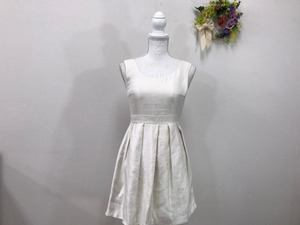 730　レディース　【　JILL STUART　日本製】　ノースリーブワンピース　　サイズ:０　 色：光沢のあるアイボリー