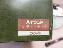 昭和レトロ ハイランド 花柄 琺瑯 ホーロー シチュー 両手鍋 お玉付 未使用品_画像9