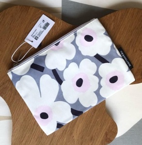 marimekko KAIKA カイカ ミニウニッコ ポーチ スカイブルー