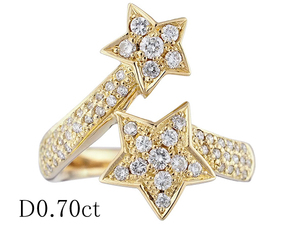  diamond /0.70ct star motif te The Yinling gK18YG 20 number 