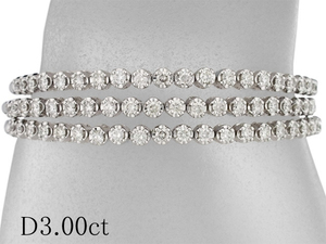 Diamond/3,00CT Triple Design Bangle K18WG