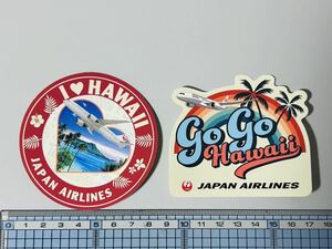 非売品 枚数限定品 JAL Hawaii　日本航空 ハワイ　ステッカー 2種類 各1枚 計2枚組