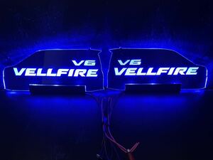 ** Vellfire 30 series v6 high luminance blue LED small window A pillar panel left right set **