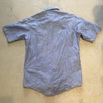 センチネル SENTINEL ビンテージ 80s 90s 半袖 ワークシャツ M アメリカ USA古着 コットン ポリエステル 企業 ロゴ ワッペン メンズ ブルー_画像2