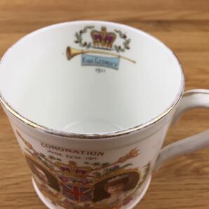 英国アンティーク★Shelley シェリー★1911年キングジョージ5世xメアリー王妃 コロネーションマグカップの画像10