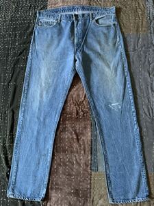 80s 初期 W40 levi's 501 黒カン 内股シングル vintage デニム USA製 アメリカ製 ビッグサイズ ハチマル CARE 505