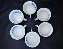 5500 ６客セット☆ 国産 ビンテージ Blue Rose Fine China カップ＆ソーサー ブルーローズ ファインチャイナ アンティーク 消毒済み_画像5