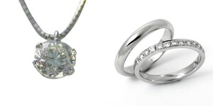 ダイヤモンド ネックレス 婚約 結婚指輪 3セット 安い プラチナ 0.4カラット 鑑定書付 0.400ct Dカラー VVS1クラス 3EXカット H&C CGL