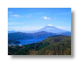 オリジナル フォト ポストカード 2009 箱根大観山 芦ノ湖 富士山