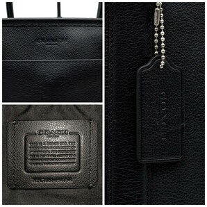 送料無料 美品 COACH コーチ メンズ トートバッグ スムース レザー ビジネス トート F54758 ブラックの画像3