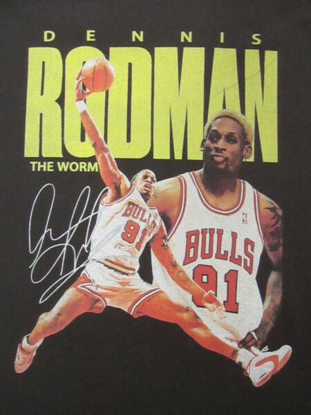 【未使用品】 NBA RODMAN #91 デニス・ロッドマン BULLS シカゴ・ブルズ Tシャツ ユニフォーム　黒　L　ジョーダン