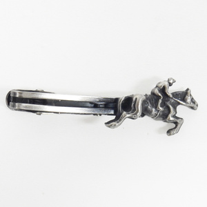  necktie pin horse racing 2 parts structure antique silver silver old beautiful made in Japan Thai bar ACC10-TP17