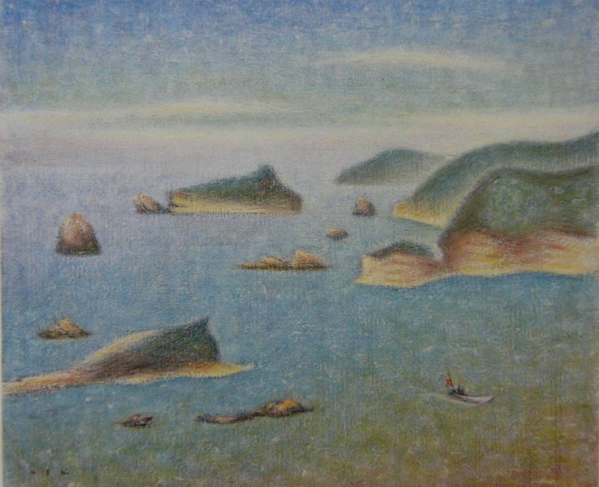 Noriyuki Ushijima, La mer d'Izu est calme, Livres d'art rares et peintures encadrées, Encadré dans un nouveau cadre japonais, En bonne condition, livraison gratuite, Peinture, Peinture à l'huile, Nature, Peinture de paysage