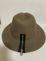 ☆未使用 KAMILAVKA カミラフカ zipper hat ジッパーハット ハット ブラウン 帽子 ウール _画像3