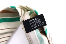 ▼美品▼イタリア製▼GUCCI グッチ コットン x シルク ストライプ ネクタイ▼_画像4