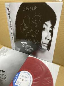 直筆サイン入り！美盤LP帯付！山中千尋 Chihiro Yamanaka Guilty Pleasure Think! THLP-408 アナログ盤レコード BLUE NOTE JAPAN SIGNED！