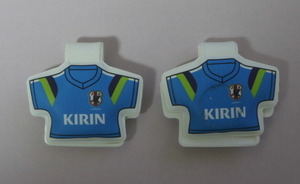 【非売品】KIRIN：サッカー日本代表歴代ユニフォームマグネットクリップ②(2個)