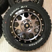 MLJ XTREME-J XJ04 14×4.5j +43グロスブラックマシーン／スモーククリア　MADSTAR M/T 165/65R14 ホイール＋タイヤ4本セット　中古_画像3