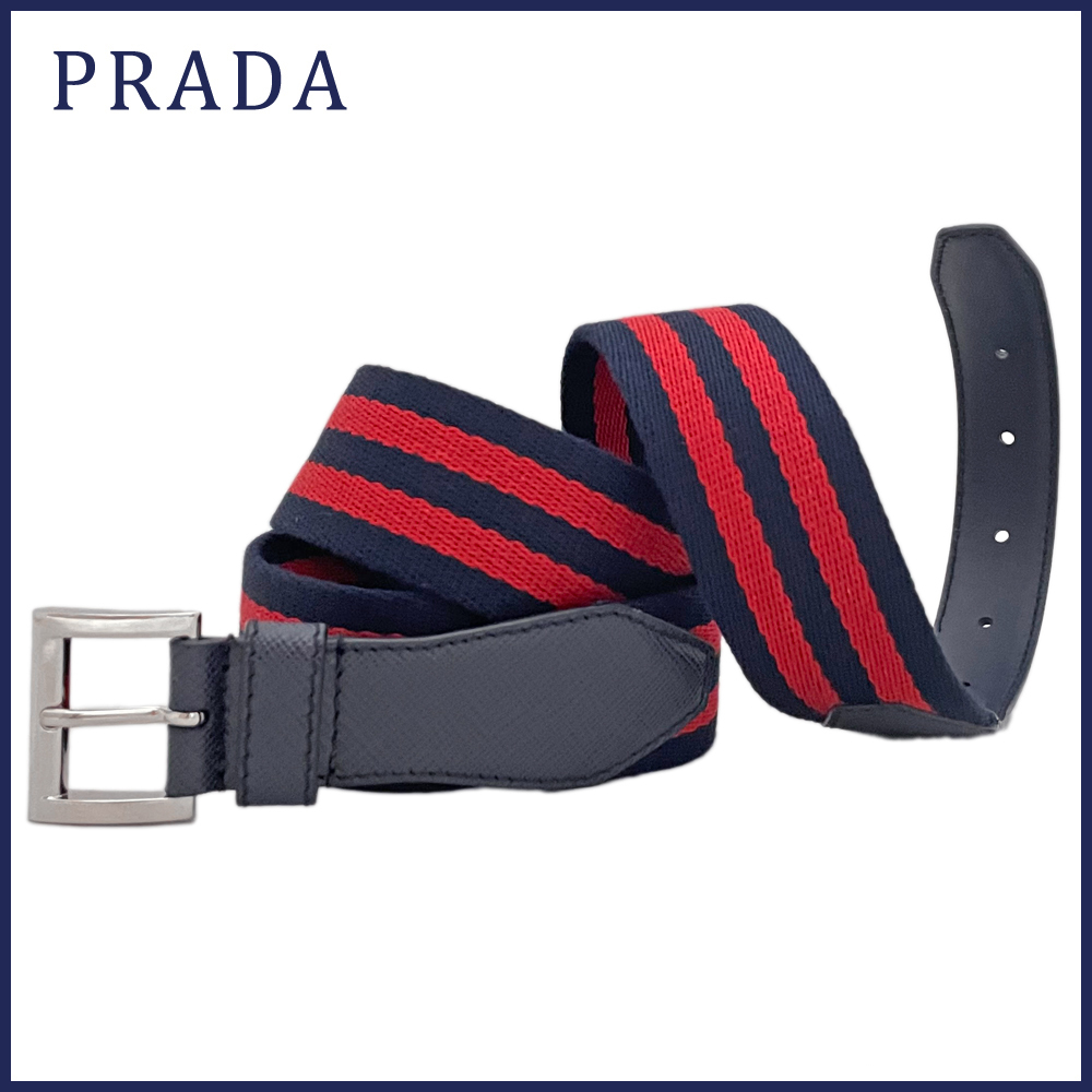 美品 プラダ PRADA ベルト付き プリーツ ラップスカート ブラック