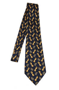  beautiful goods CELINE Celine chess Night pattern silk necktie navy 