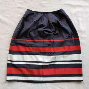 OLD ENGLAND スカート ボーダー フレア ひざ丈 ネイビー 青 赤 台形 薄手 春 夏 callaway admiral beams tommy hilfiger golf pearly gates