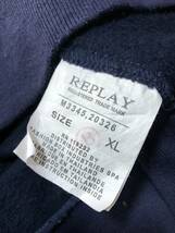 REPLAY PULL OVER HOODIE Navy XLプルオーバー パーカー フーディ ネイビー 紺 90s 00s リプレイ_画像8