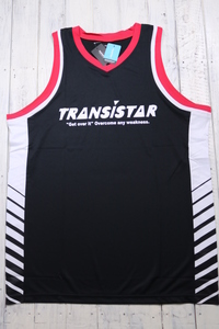  black L [ new goods ]* transistor : side line speed . tank top deodorization handball /TRANSISTAR/ no sleeve T-shirt 