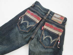 EDWIN Edwin 444XVS * W26/ талия примерно 75cm * темно синий Conti . Western распорка Denim брюки джинсы сделано в Японии 