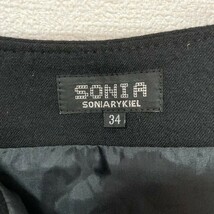 H2571NL SONIA RYKIEL ソニアリキエル サイズ34 (S位) ウールスカート プリーツスカート カシミヤ混 ブラック レディース 膝丈 きれいめ_画像3