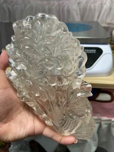 天然石　高品質　高透明　水晶　手彫り　白菜の形に彫刻した物　綺麗　大きい 天然白水晶　最終価格^_^